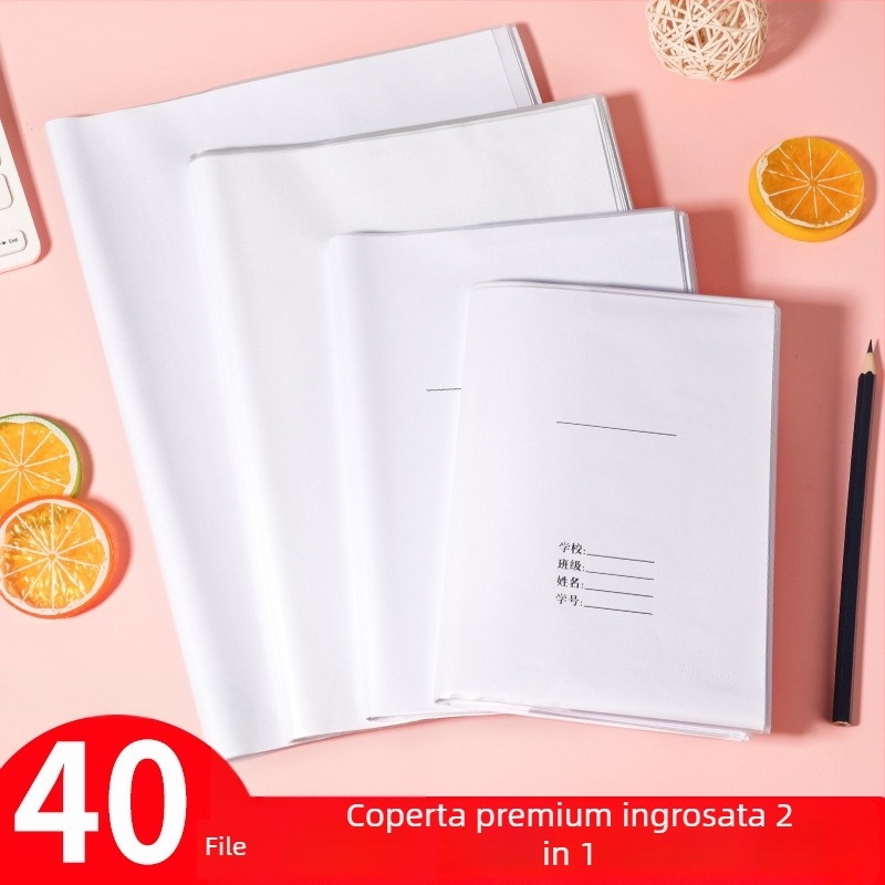Zhu Ling Niao 2-in-1 husă groasă pentru cărți A4, transparentă, autoadezivă, rezistentă la apă, 36K/22K caiete, 16K pentru învățământul primar