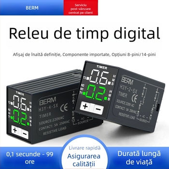 Releu temporizator H3Y-2/H3Y-4 cu afișaj digital, temporizare ciclică, 24V/220V