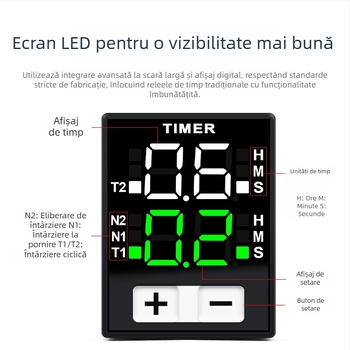 Releu temporizator H3Y-2/H3Y-4 cu afișaj digital, temporizare ciclică, 24V/220V