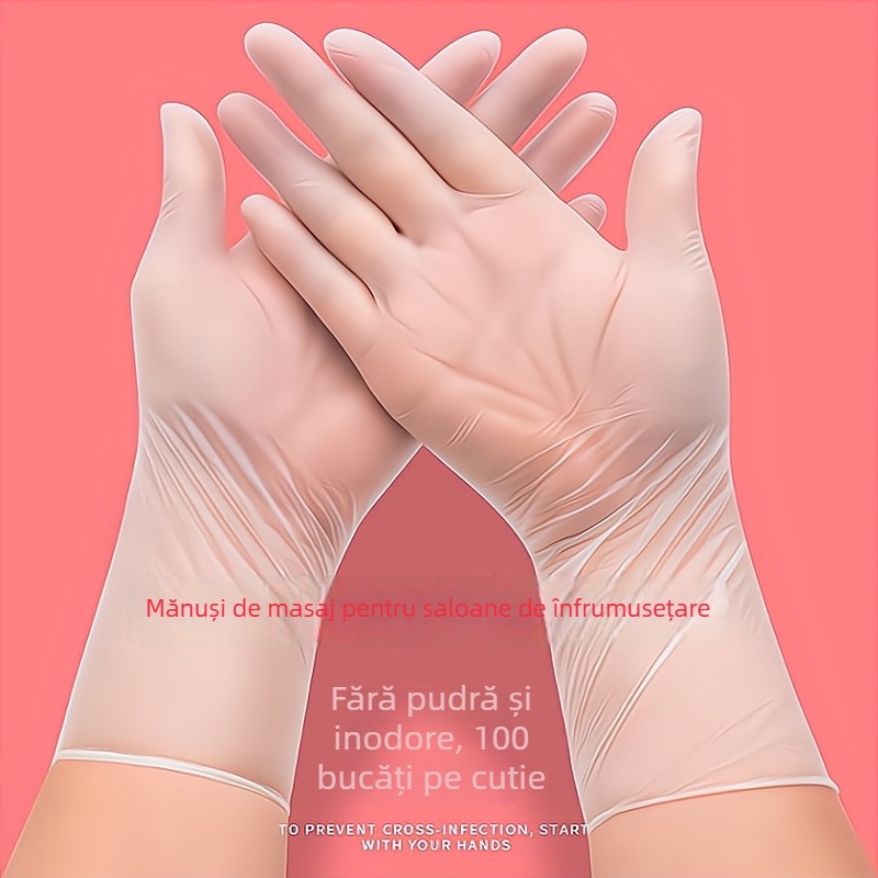 Mănuși din PVC de unică folosință pentru frumusețe și îngrijire corporală: masaj la spate, masaj la picioare, pedichiură, spălare păr acasă, catering, rezistente la ulei, utilizare comercială