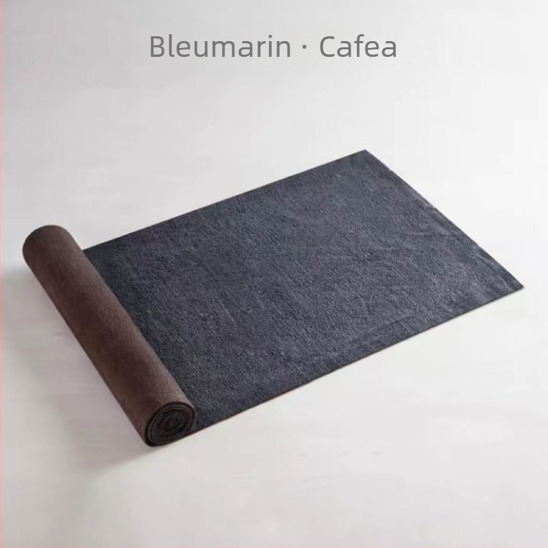Runner Zen pentru masă de ceai, dublă față, din bumbac-lin, două nuanțe, stil rustic și elegant, design unic