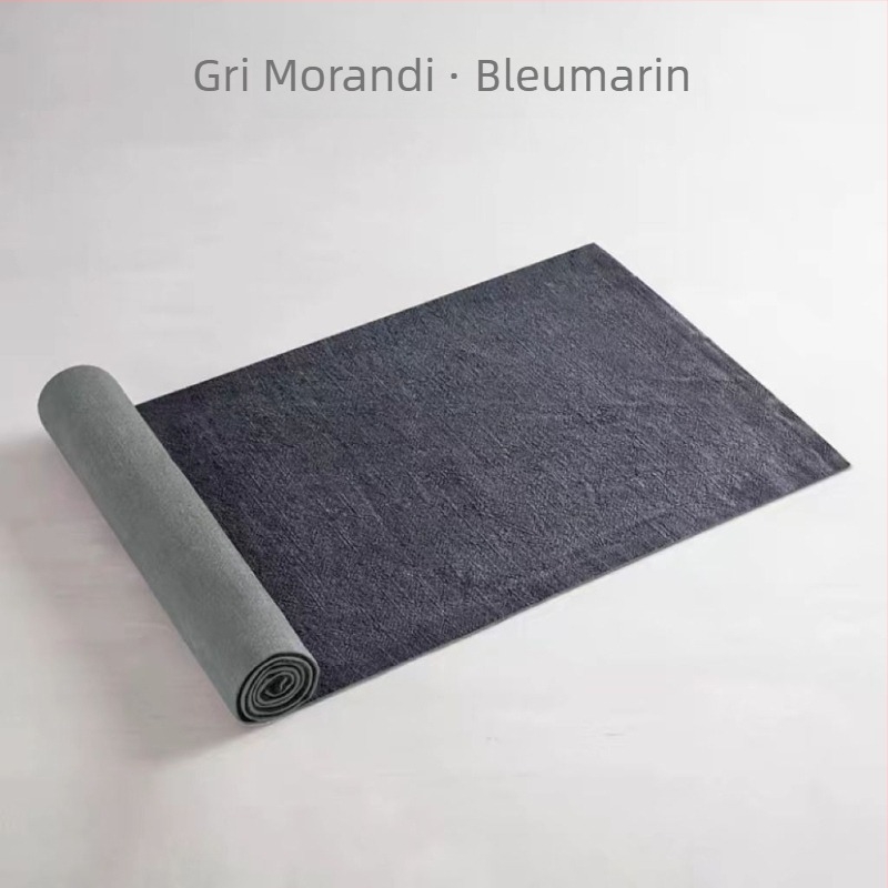 Runner Zen pentru masă de ceai, dublă față, din bumbac-lin, două nuanțe, stil rustic și elegant, design unic