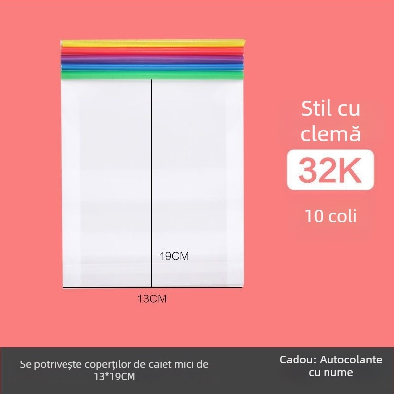 Husă transparentă groasă pentru caiete, din plastic, rezistentă la apă, pentru elevi