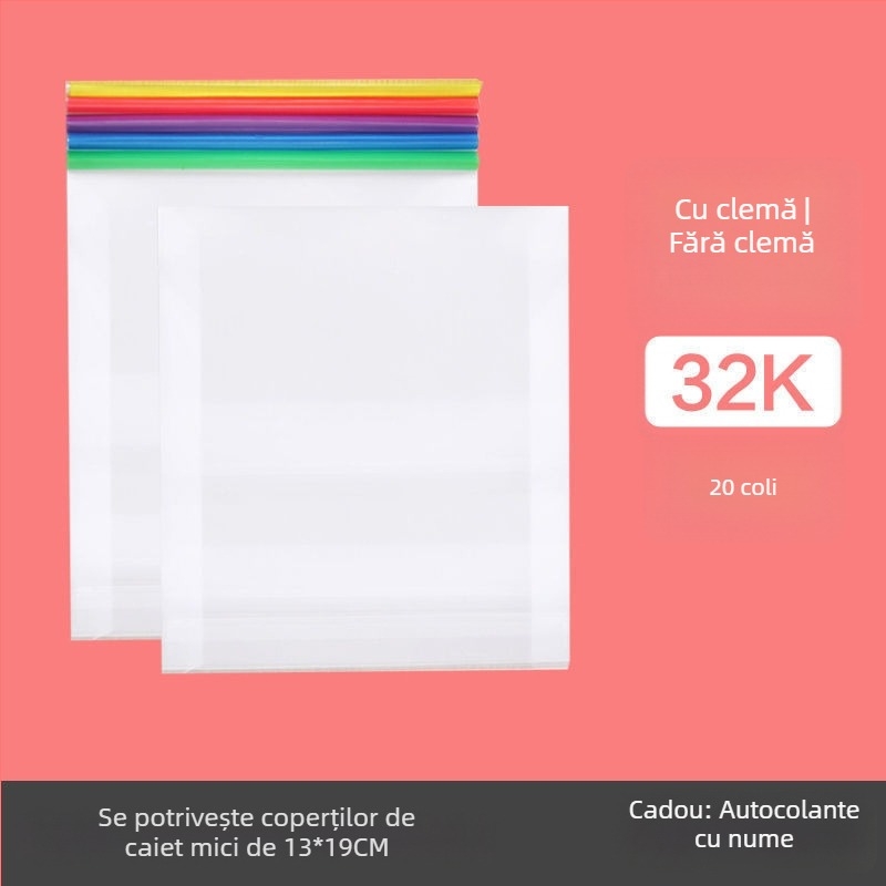 Husă transparentă groasă pentru caiete, din plastic, rezistentă la apă, pentru elevi