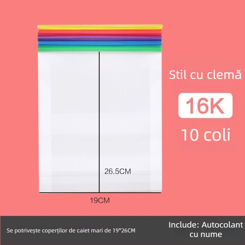 Husă transparentă groasă pentru caiete, din plastic, rezistentă la apă, pentru elevi