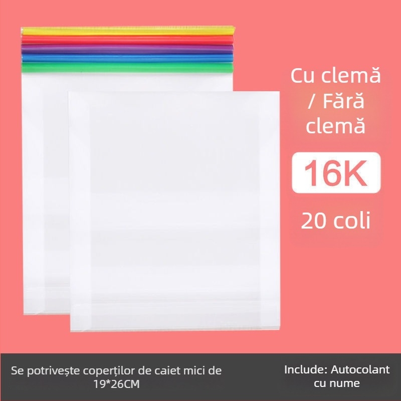 Husă transparentă groasă pentru caiete, din plastic, rezistentă la apă, pentru elevi