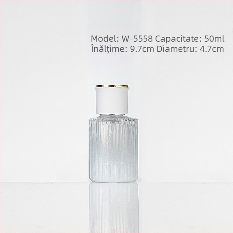 Sticluță de parfum cu gradient colorat și dungi verticale, sticlă groasă de înaltă calitate, spray portabil fin, recipient gol