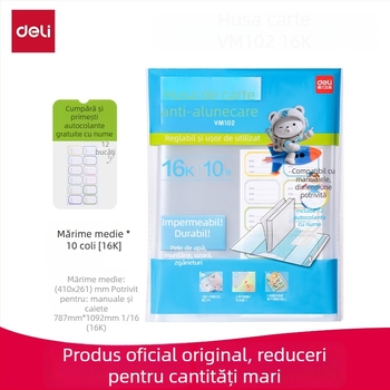 Deli Copertă de Carte VM102/VM103 70602S/70603S Transparentă, Rezistentă la apă, PP