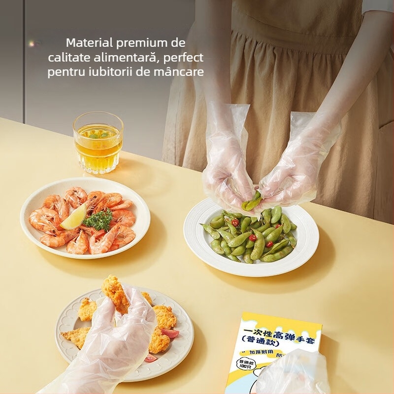 Cooker King mănuși de unică folosință din TPE, pentru contact cu alimente, cu grosime mărită, durabile pentru bucătărie, coacere și curățare