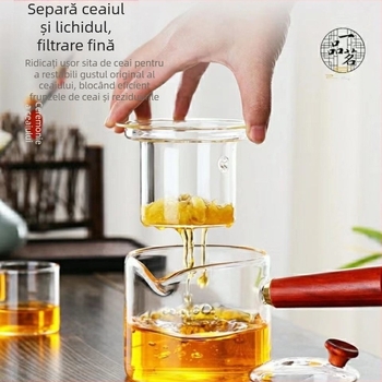 Ceainic cu mâner lateral pentru infuzarea ceaiului, set de ceai pentru uz casnic, oală pentru fierberea apei, oală de wellness, set de ceai din lut mov
