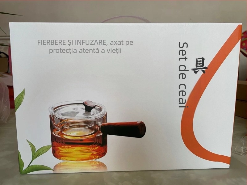 Ceainic cu mâner lateral pentru infuzarea ceaiului, set de ceai pentru uz casnic, oală pentru fierberea apei, oală de wellness, set de ceai din lut mov