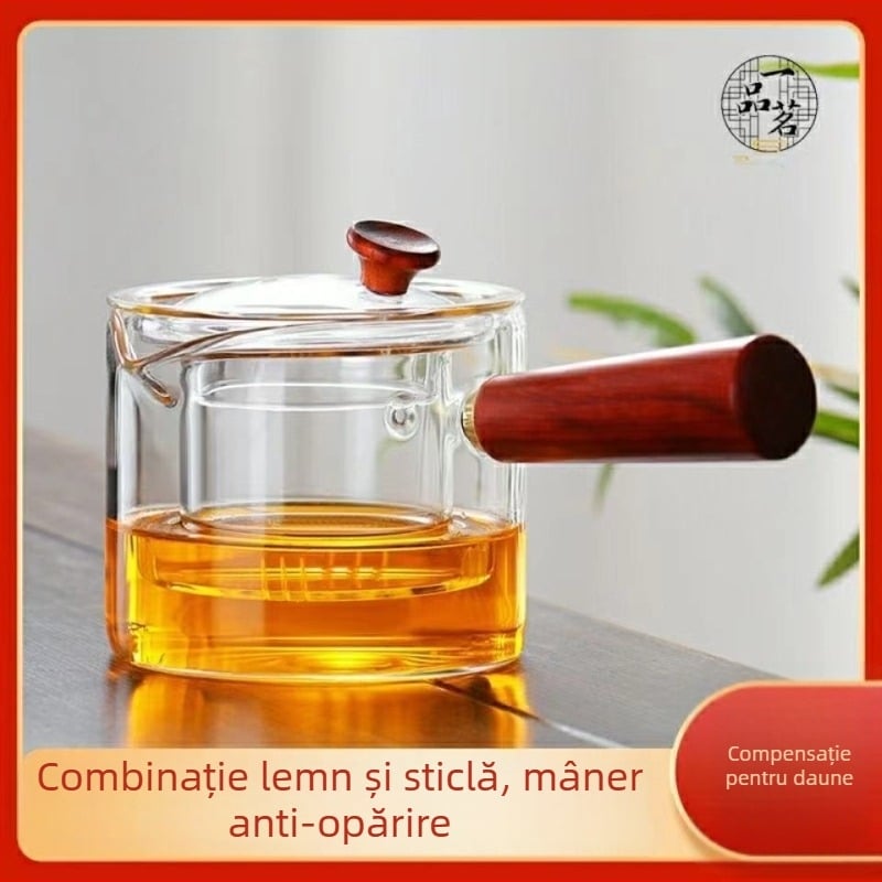 Ceainic cu mâner lateral pentru infuzarea ceaiului, set de ceai pentru uz casnic, oală pentru fierberea apei, oală de wellness, set de ceai din lut mov