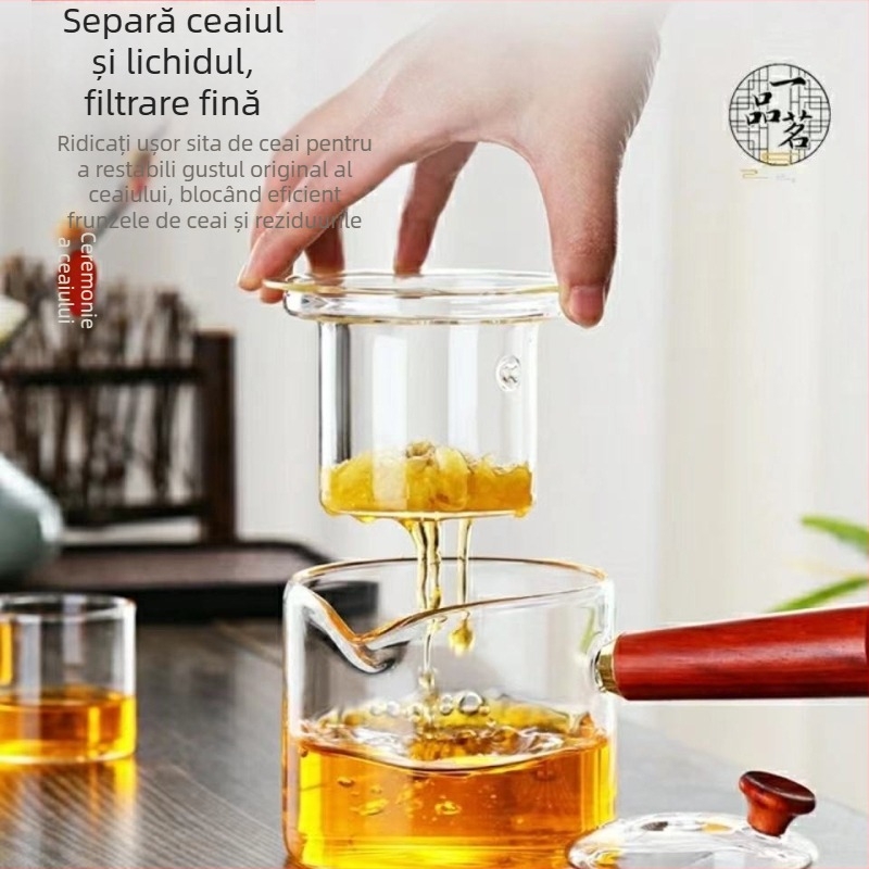 Ceainic cu mâner lateral pentru infuzarea ceaiului, set de ceai pentru uz casnic, oală pentru fierberea apei, oală de wellness, set de ceai din lut mov