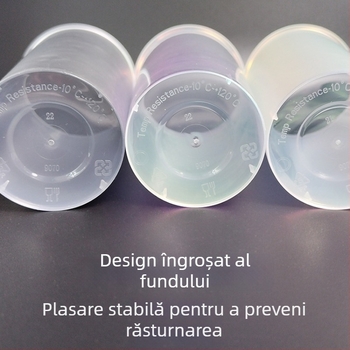 Cupa de unică folosință pentru ceai cu lapte, diametru 90 mm, film holografic curcubeu în interior, PP injectat, 701-800 ml, pentru băuturi calde sau reci