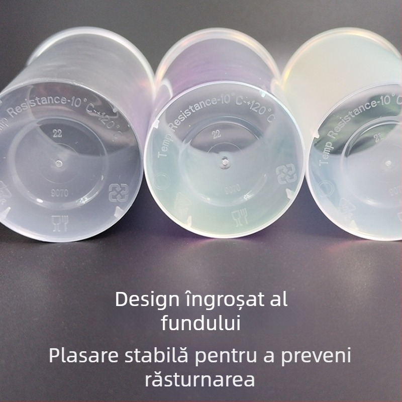 Cupa de unică folosință pentru ceai cu lapte, diametru 90 mm, film holografic curcubeu în interior, PP injectat, 701-800 ml, pentru băuturi calde sau reci