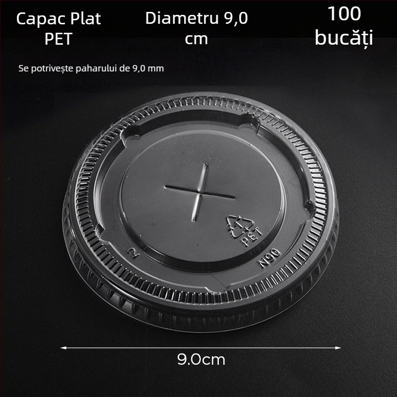 Pahar de ceai cu lapte, diametru 90 mm, PP transparent, de unică folosință, plastic îngroșat, 400-700 ml