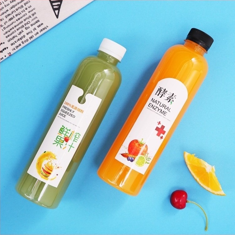 Sticlă transparentă din plastic cu capac, 500 ml – de calitate alimentară, pentru sucuri, băuturi, enzime și miere