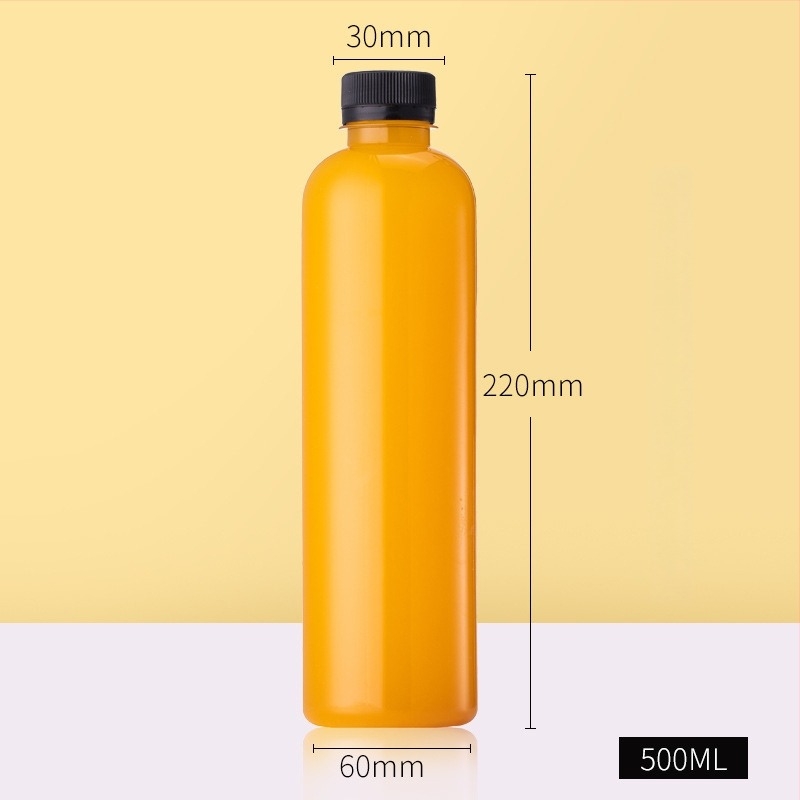 Sticlă transparentă din plastic cu capac, 500 ml – de calitate alimentară, pentru sucuri, băuturi, enzime și miere