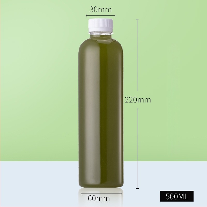 Sticlă transparentă din plastic cu capac, 500 ml – de calitate alimentară, pentru sucuri, băuturi, enzime și miere