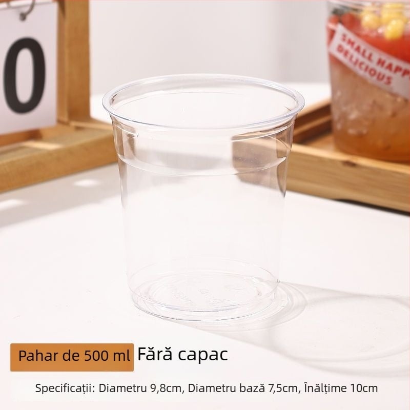 Dudu Cup – Bol transparent de unică folosință pentru ambalare ceai cu lapte, jeleu de gheață și ceai cu lămâie