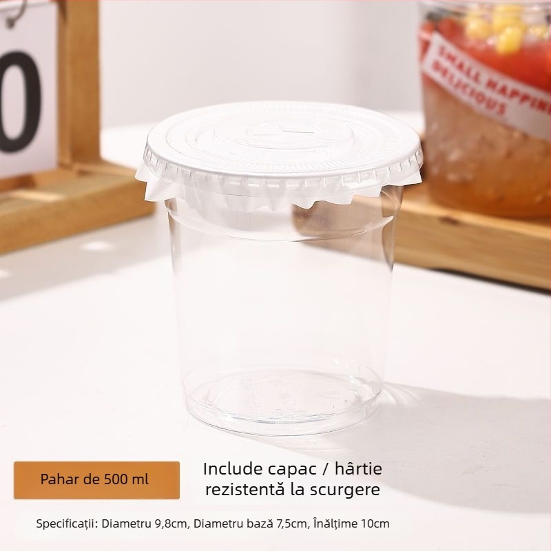 Dudu Cup – Bol transparent de unică folosință pentru ambalare ceai cu lapte, jeleu de gheață și ceai cu lămâie