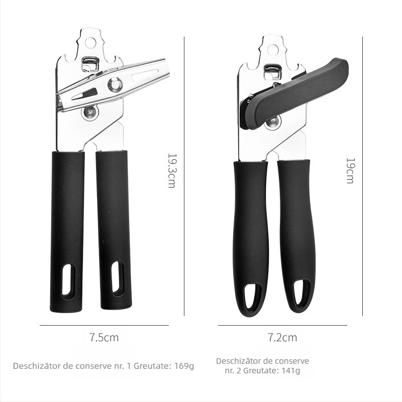 Deschizător de conserve manual din oțel inoxidabil – ustensilă de bucătărie multifuncțională