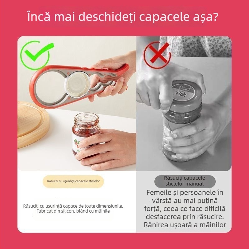 Deschizător 4 în 1 pentru conserve și sticle, pentru bucătărie