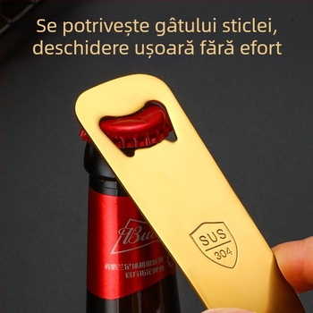 Deschizător de sticle de bere din oțel inoxidabil 304 – cadou corporativ creativ cu imprimare a logo-ului