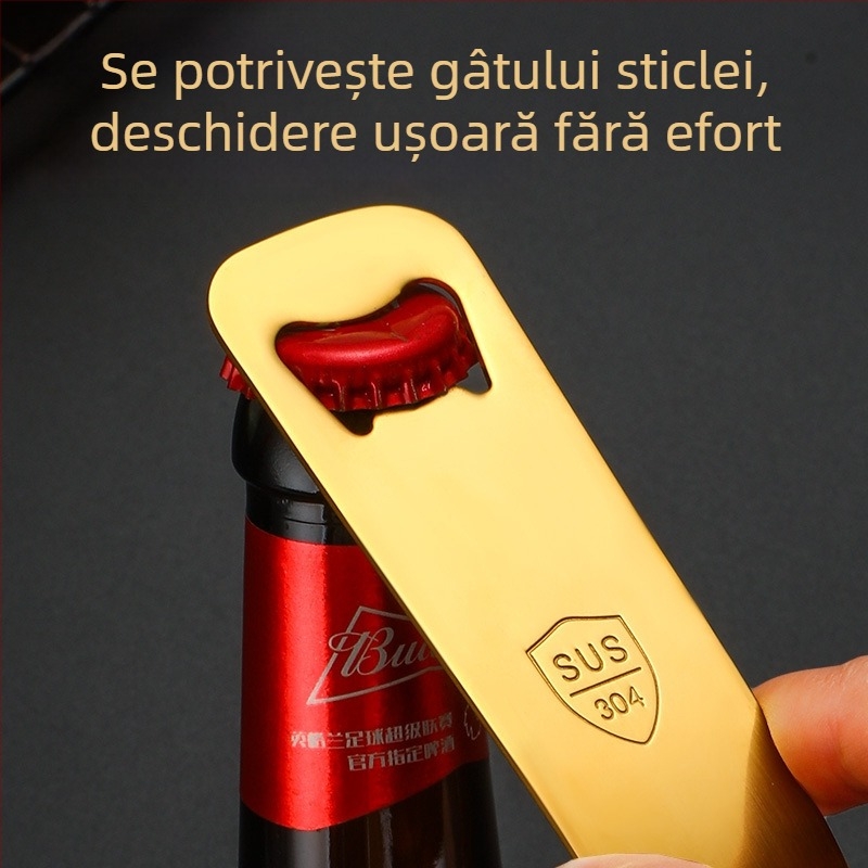 Deschizător de sticle de bere din oțel inoxidabil 304 – cadou corporativ creativ cu imprimare a logo-ului