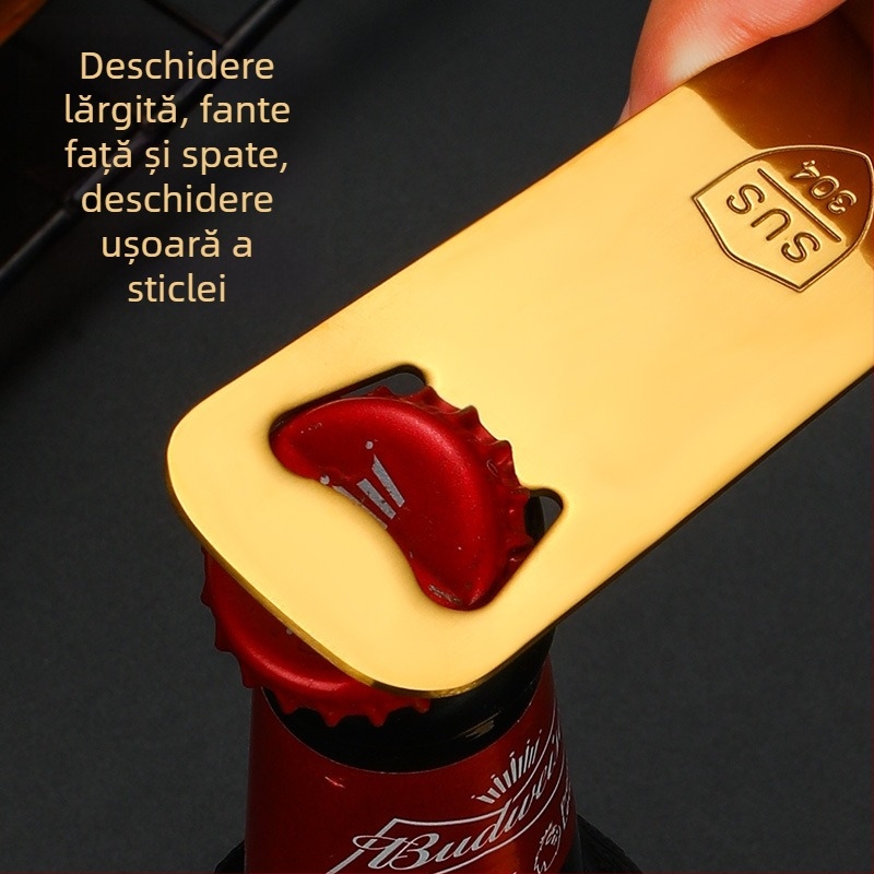 Deschizător de sticle de bere din oțel inoxidabil 304 – cadou corporativ creativ cu imprimare a logo-ului