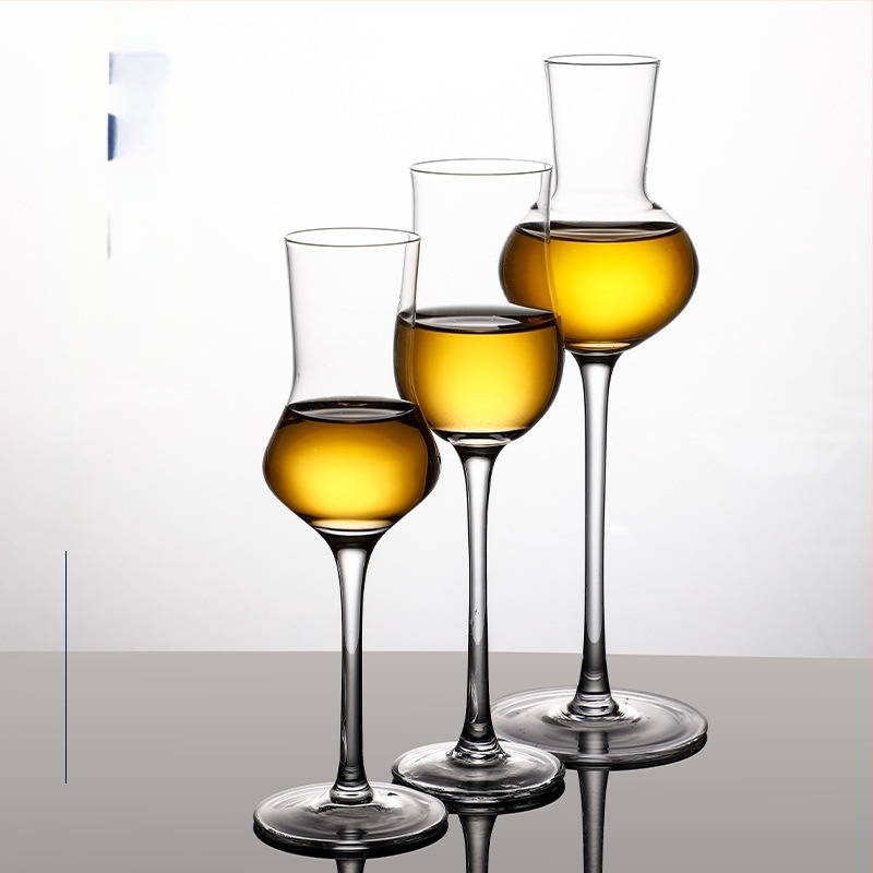 Pahar de degustare din cristal cu picior înalt, design dintr-o singură piesă pentru degustarea vinului, imprimare logo