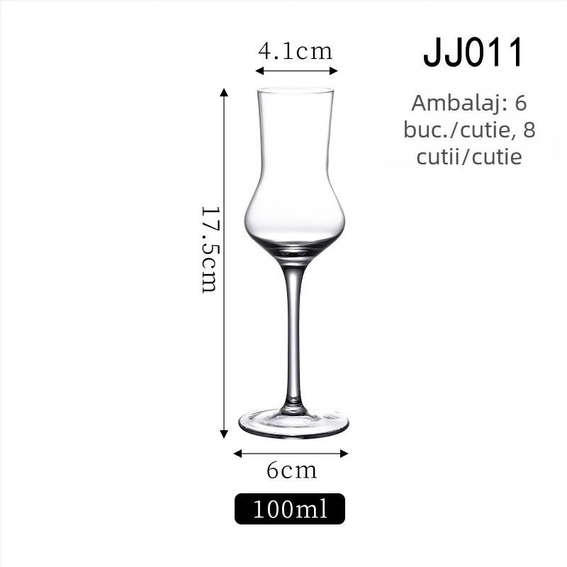 Pahar de degustare din cristal cu picior înalt, design dintr-o singură piesă pentru degustarea vinului, imprimare logo