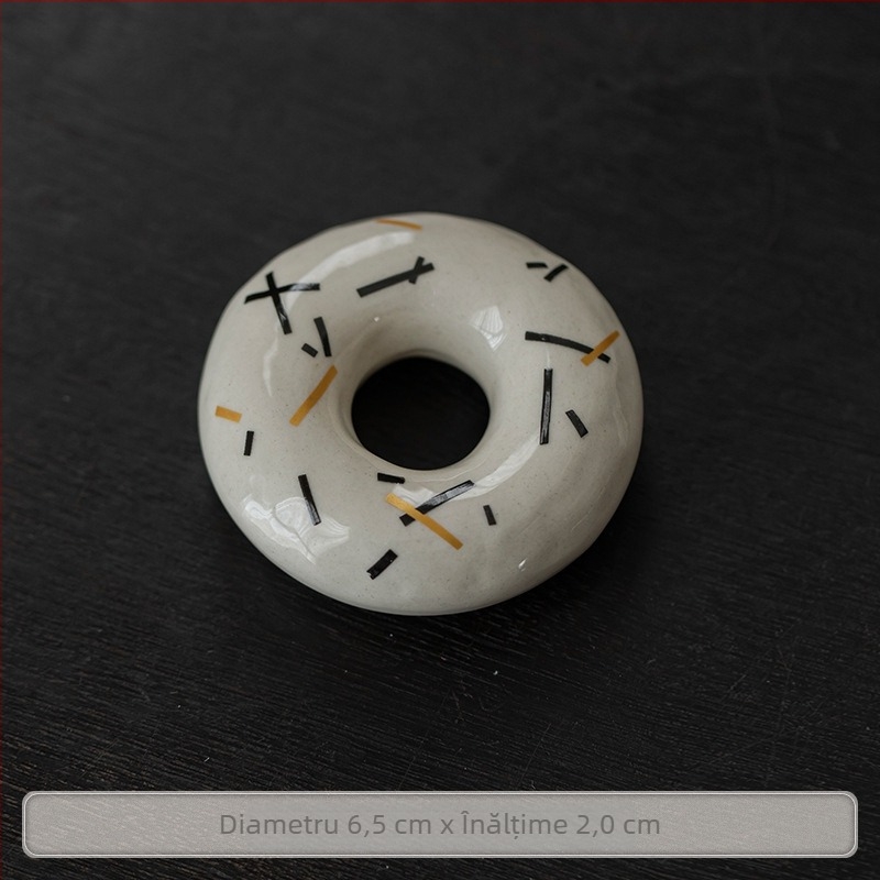 Suport ceramic pentru capac, pictură manuală cu poezie, accesoriu vintage pentru ceremonia de ceai gongfu