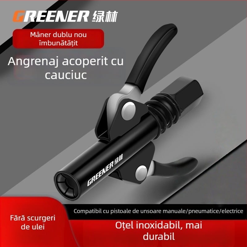 Green Forest duză pentru pistol de ungere, cu presiune înaltă, închidere manuală tip clemă, duză de injecție a lubrifiantului, accesoriu durabil