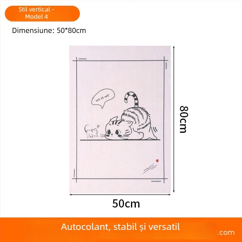 Placă de zgâriere pentru pisici, montată pe perete, 3D, fără scame, protecție pentru canapea, jucărie de stimulare pentru pisici, placă pentru labele pisicii
