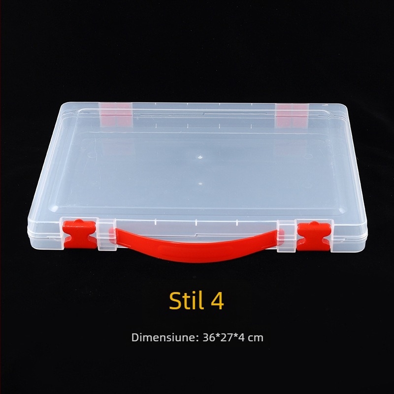 Set de cutii transparente PP pentru depozitare – piese, documente și accesorii; cutii din plastic de diferite dimensiuni, cu capac basculant; design modern minimalist; cutie pentru caligrafie.