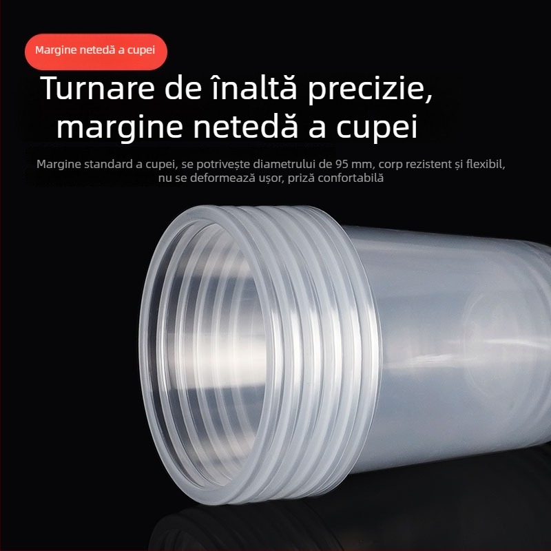 Cupă de desert de unică folosință, în formă de U, cu budincă, înghețată și perle de boba