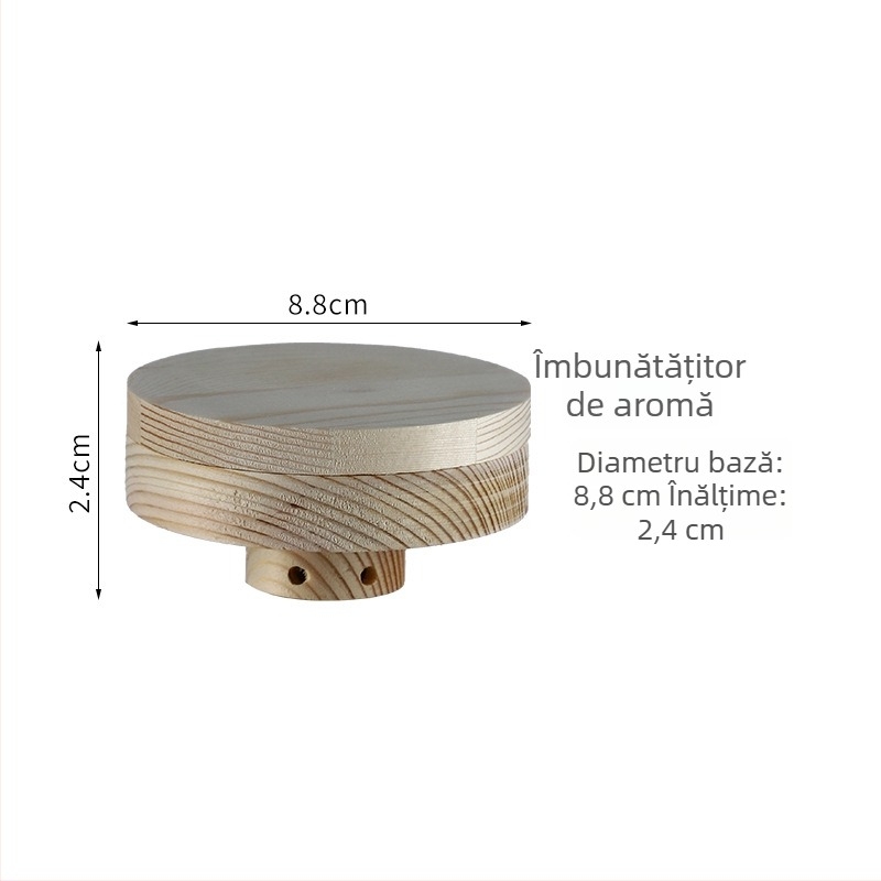 Capac din lemn pentru cocktailuri afumate, pentru aromă, whisky și băuturi spirtoase, cu gheață rotundă