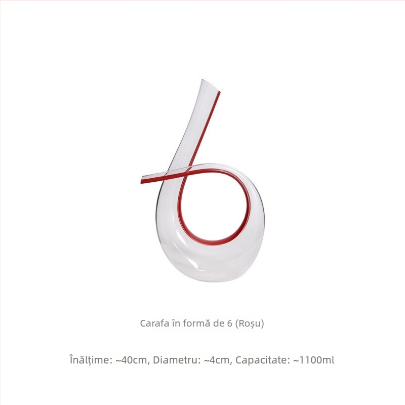 Decantor de vin din sticlă cristală – set pentru uz casnic, stil european, 1000 ml, design minimalist modern