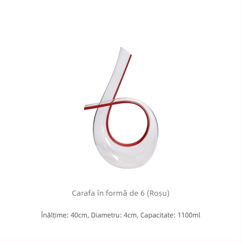 Decantor de vin din sticlă cristală – set pentru uz casnic, stil european, 1000 ml, design minimalist modern
