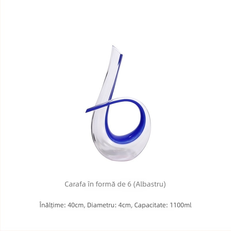 Decantor de vin din sticlă cristală – set pentru uz casnic, stil european, 1000 ml, design minimalist modern
