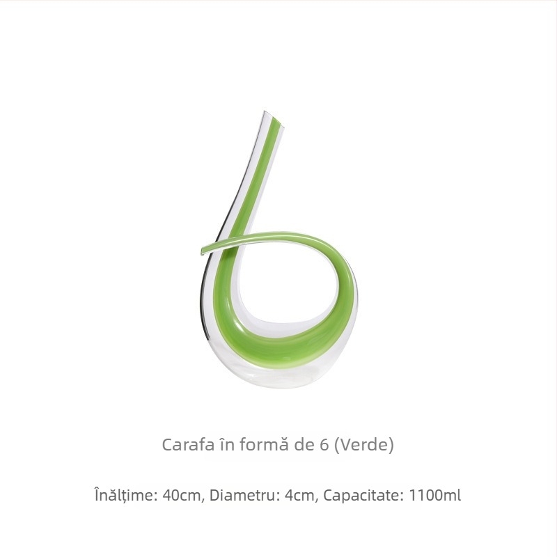 Decantor de vin din sticlă cristală – set pentru uz casnic, stil european, 1000 ml, design minimalist modern