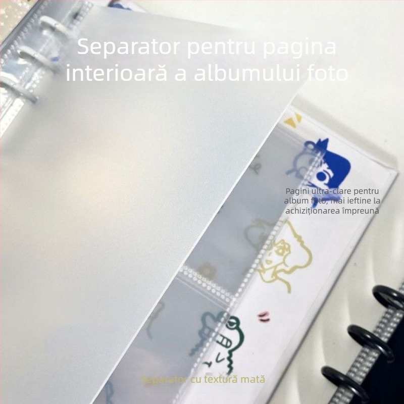 Album A5 cu pagini detașabile, pentru fotografii în stil Polaroid, organizator de carduri, patru compartimente