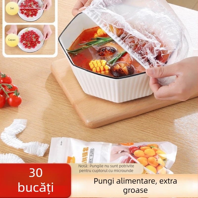 Good Helper Capace de unică folosință din folie alimentară, cu elastic, pentru boluri și farfurii
