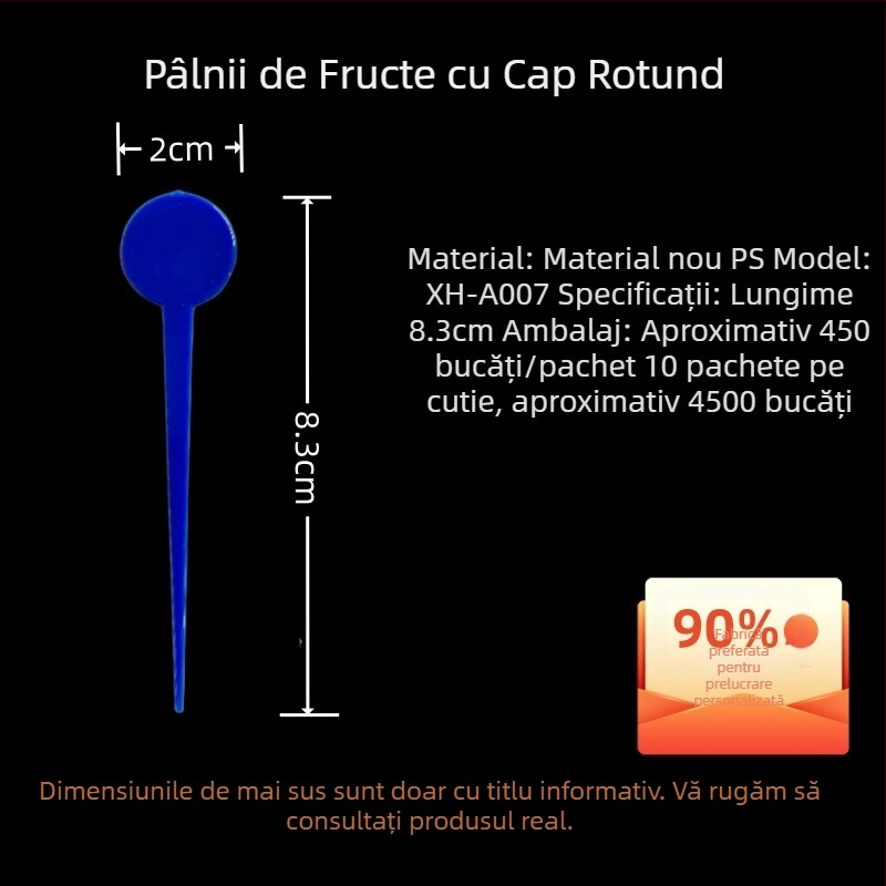Furculiță de fructe de unică folosință din plastic, compactă, de calitate alimentară, portabilă, pentru uz casnic