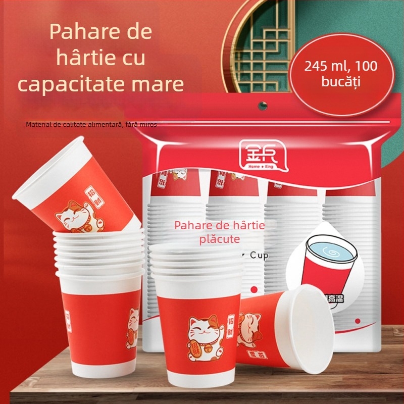 Cupe de hârtie de unică folosință, groase, fără miros, pentru băuturi calde, ideale pentru birou și nuntă, în ambalaj en gros