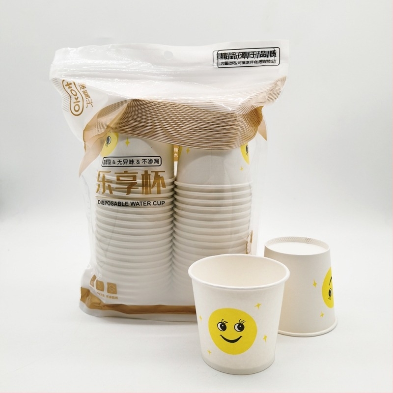 Pahare de hârtie de unică folosință, 101–200 ml, acoperite, pentru băuturi calde și reci, ambalate în vrac în set de 50 de bucăți, imprimare logo disponibilă