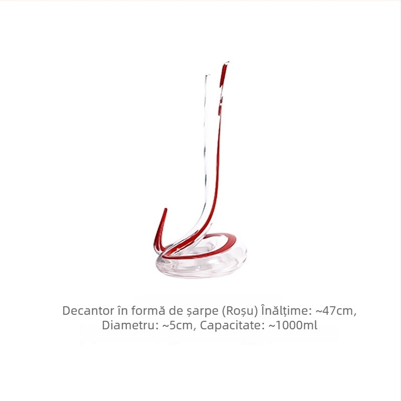 Decanter în formă de șarpe, lux ușor, stil retro, design din sticlă, realizat manual, cutie cadou, pahare de bere