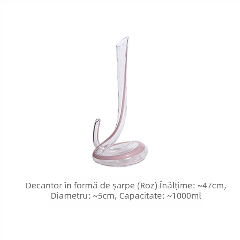 Decanter în formă de șarpe, lux ușor, stil retro, design din sticlă, realizat manual, cutie cadou, pahare de bere