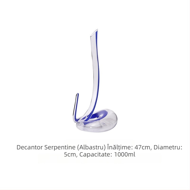 Decanter în formă de șarpe, lux ușor, stil retro, design din sticlă, realizat manual, cutie cadou, pahare de bere